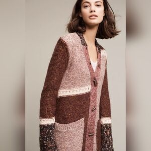 Anthropologie Angels of the North Sitka Longline Button Up Cardigan